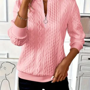 Minda | Suéter de mujer con cremallera y tejido de cable