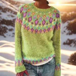 Matilda | Suéter de punto cómodo con detalle Fair Isle