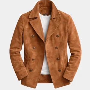 Oliver™ | Abrigo clásico de ante con doble botonadura