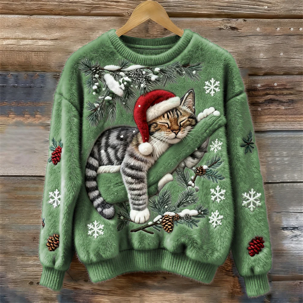 Nevita™ | Suéter Navideño Suave con Gato Festivo - Imagen 8