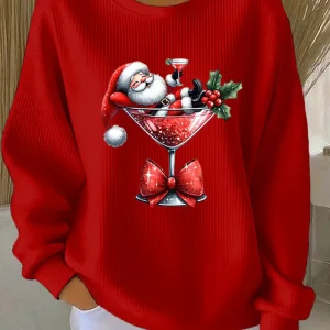 Marta - Suéter navideño con diseño divertido de Papá Noel