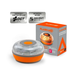 Baliza FlashLED SOS V16 IoT Conectada | Certificada por la DGT y Compatible con DGT 3.0