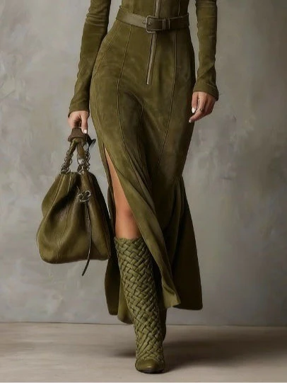 Alessia | Vestido largo de ante - Imagen 4